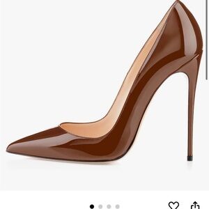 New in box Glossy Brown Patent Leather Heels​